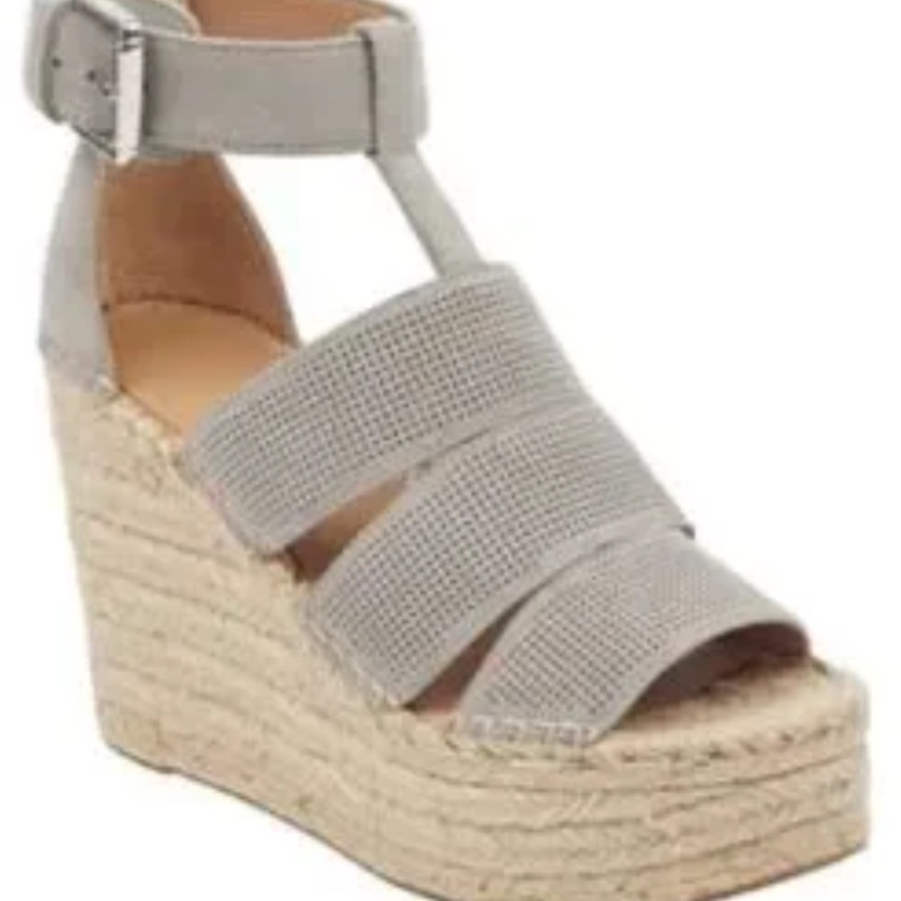 Marc Fisher Light Gray Wedge Sandals